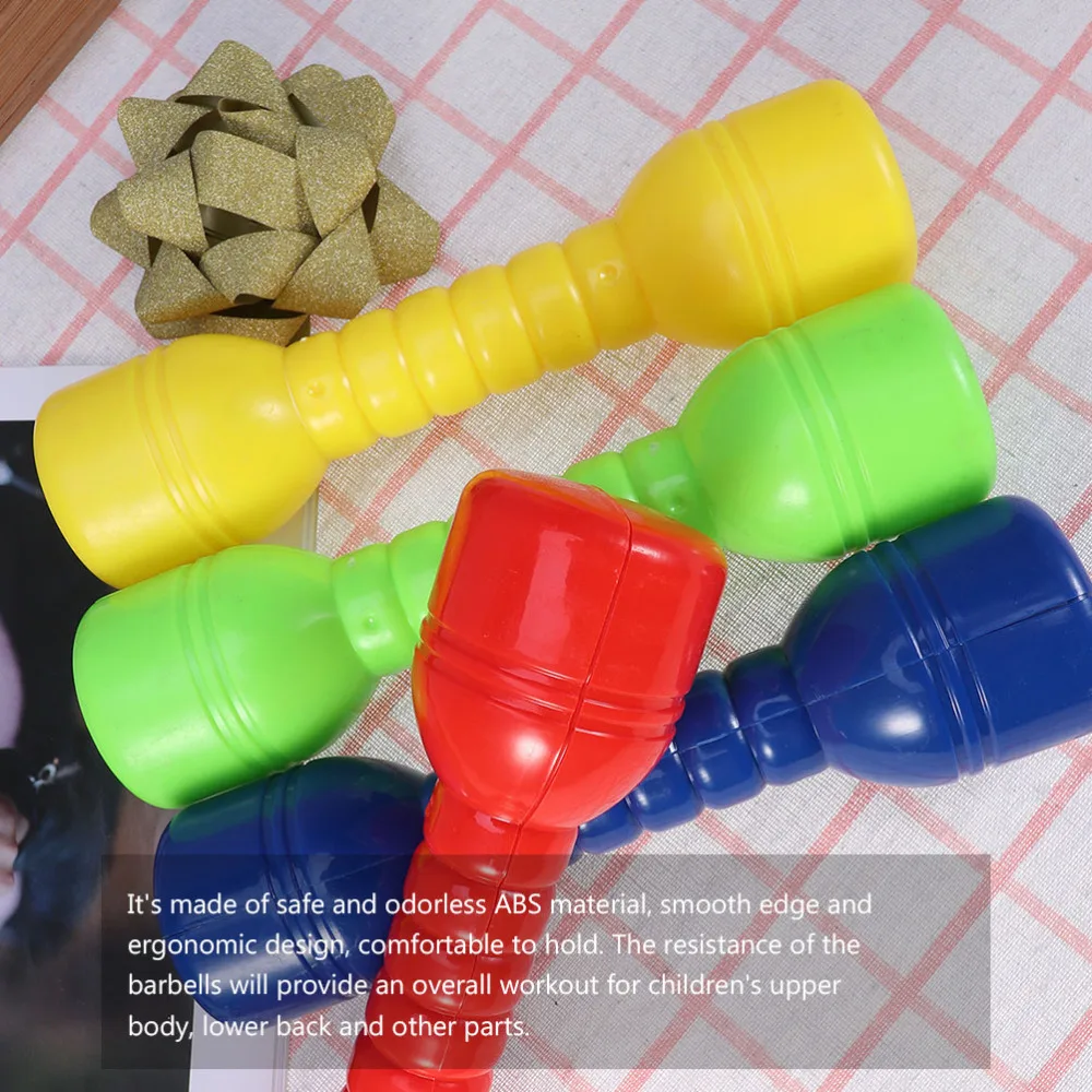 

4PCS ABS Dumbbells Ergonomic Children Morning Exercise Barbells Hand Bars