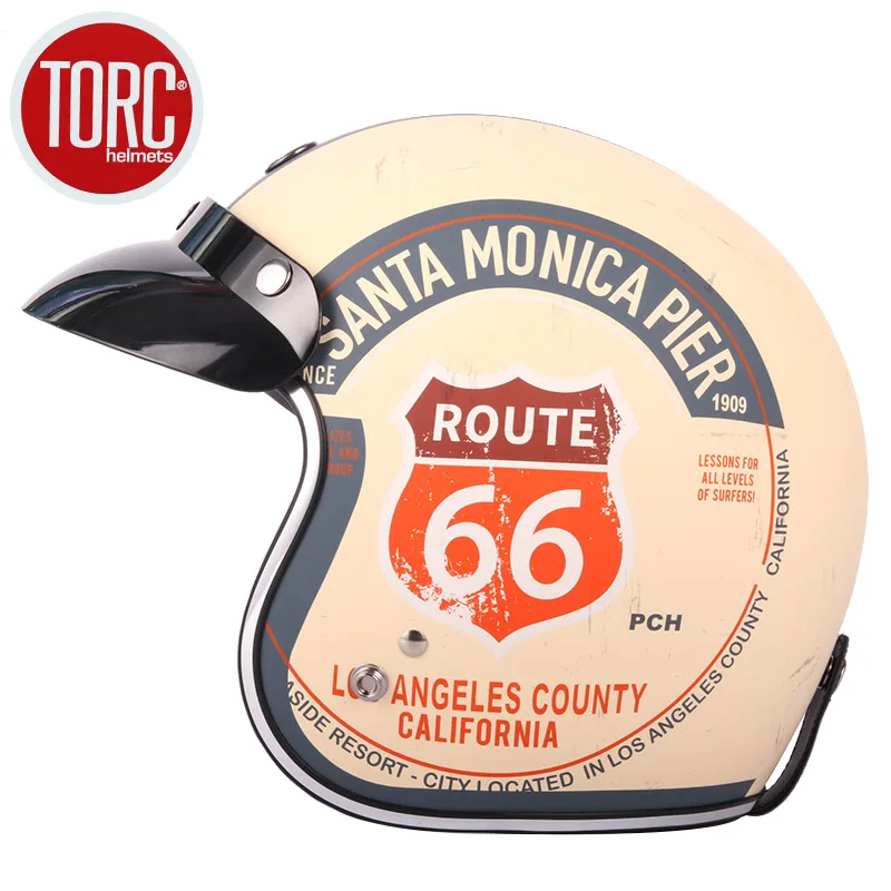 

TORC T50 Route 66 винтажный мотоциклетный шлем с открытым лицом Ретро moto cross Шлемы casco capacete Мото шлем в горошек