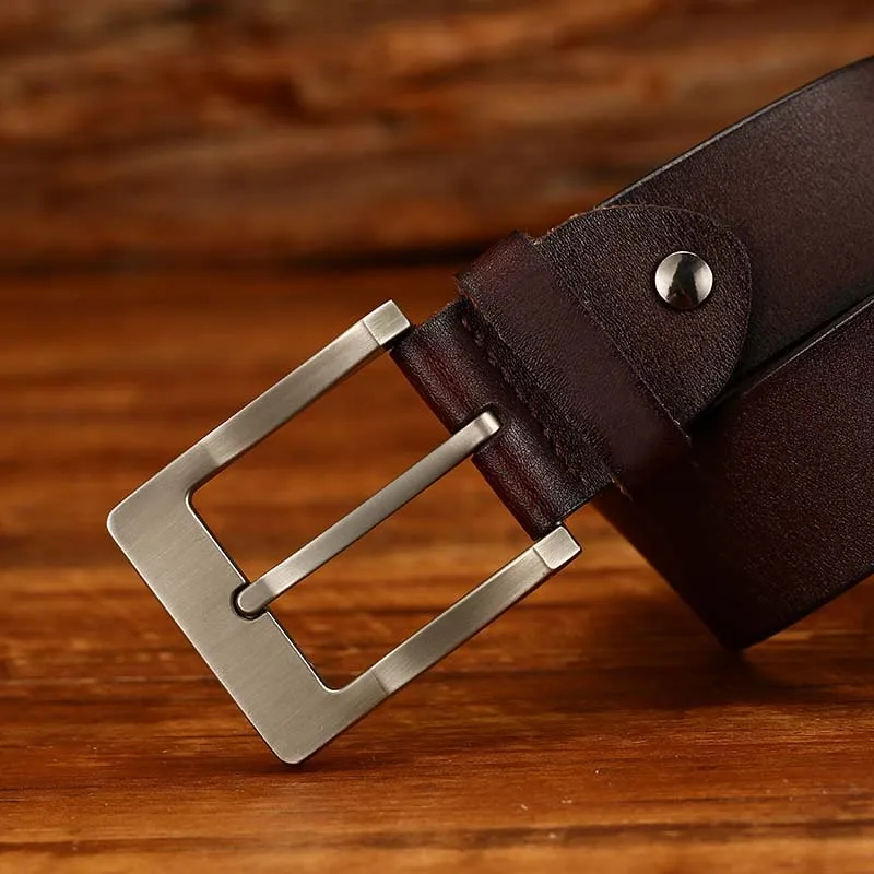 men's genuine leather belt fashion casual High quality cowhide retro buckle new design black brown Belts | Аксессуары для