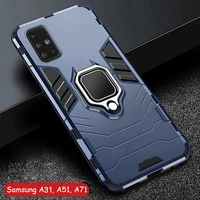 for samsung galaxy a31 a71 a51 5g case armor pc cover metal ring holder phone case for samsung a71 cover shockproof hard bumper