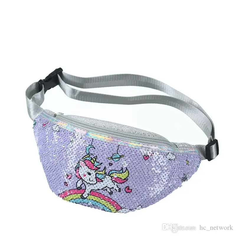 

Printing Unicorn Waist Bag Reversible Glitter Sequins Waist Pack Fanny Pack Unicorn Crossbody Bag Chest Bag for Women Girls