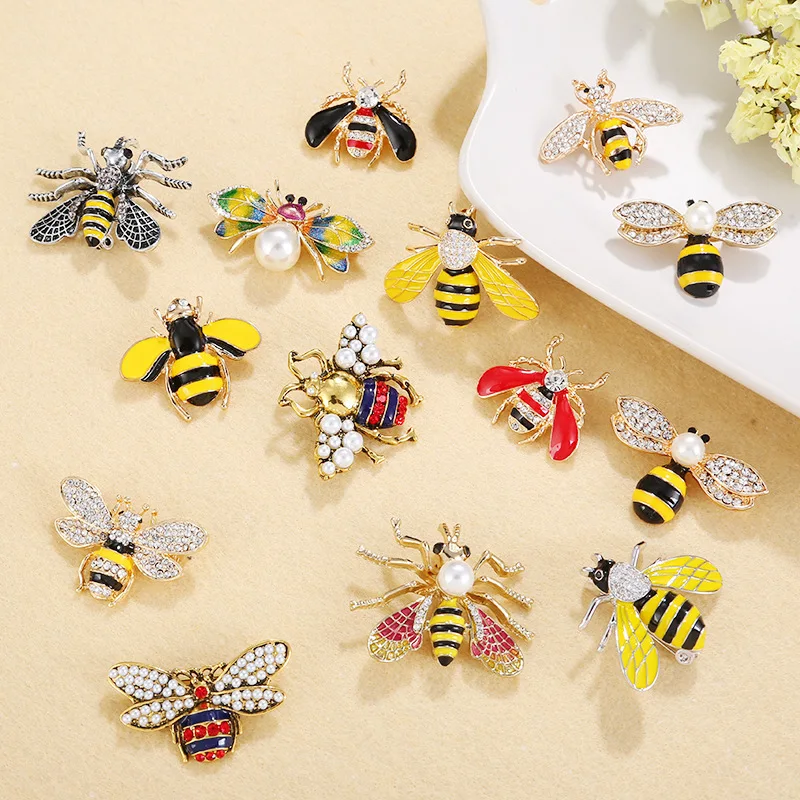 Новинка 42 стиля брошь в виде пчелы жемчужная Хрустальная es для женщин Женская