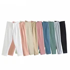 Женские офисные узкие брюки-карандаш до щиколотки, ярких цветов, с высокой талией и карманами, модные костюмы на молнии, брюки для женщин, 2021
