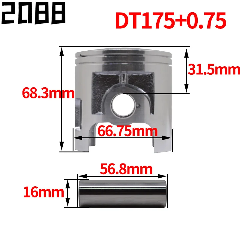 

Комплект поршня двигателя подходит для Yamaha DT175 DT 175 66 мм 66,25 мм 66,5 мм 66,75 мм 67 мм. + 0,25 + 0,5 + 0,75 + 1,0