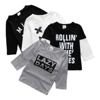 new fashion baby t shirt boys springautumn clothes cotton letter print girls cute long sleeve 0 3year kid clothes tops