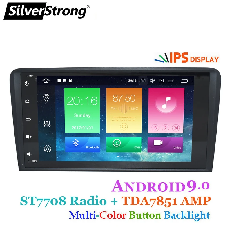SilverStrong 2Din Android9.0 автомобильный DVD для Audi A3 S3 2003 2004-2011 2008 A3 автомобильное радио DVD gps навигации S3 2 Дина DVD A3