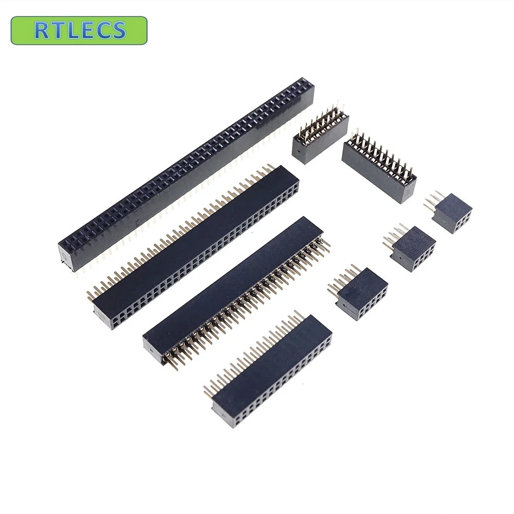 10pcs 2x3 P 6 pin 1.27mm Pitch Pin Header Female dual row straight through hole DIP Rohs Lead free images - 6