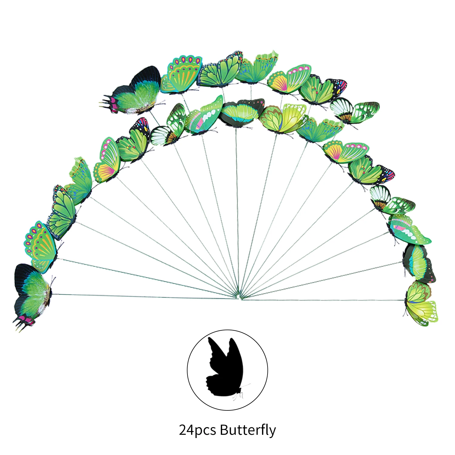 24 шт. бабочки ставки на Новый год и Рождество украшения DIY уличные заборы сада ПВХ