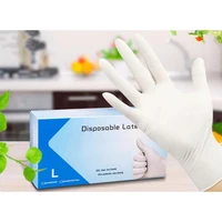 100pcs disposable latex gloves white non slip acid and alkali laboratory rubber latex gloves household cleaning products