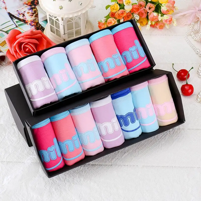 Однотонные женские трусы со смайликами и буквами высокое качество хлопковые