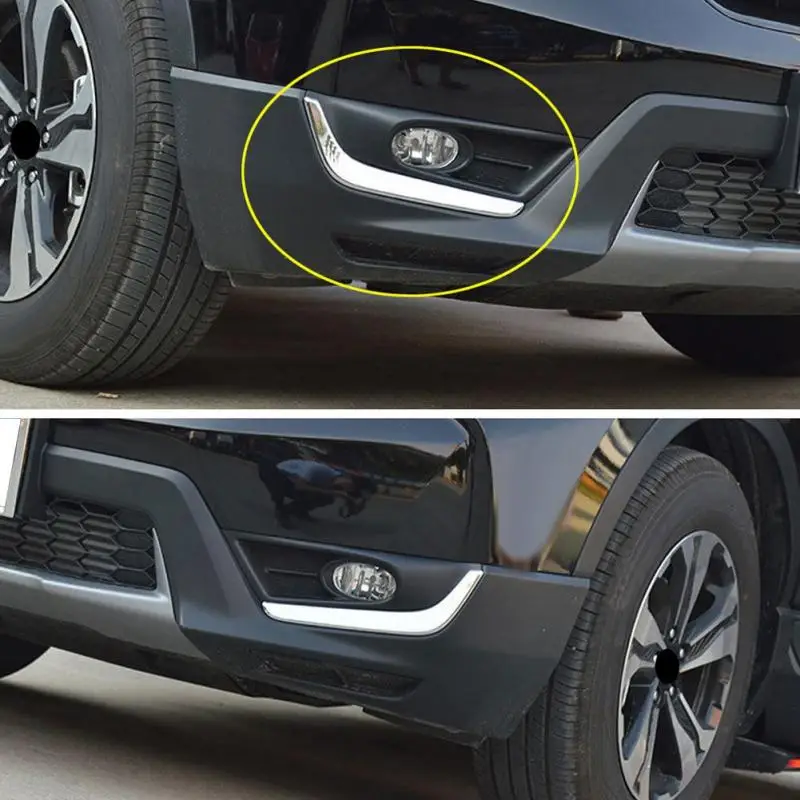 

Для Honda CRV CR-V 2017 2018 2019 2 шт. Передняя противотумансветильник фара крышка брови веко отделка противотуманная светильник отделка крышка наклейки Серебряный Хром hxh