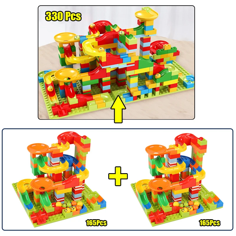 Конструктор Marble Race Run совместимый с маленькими блоками воронка горка блоки