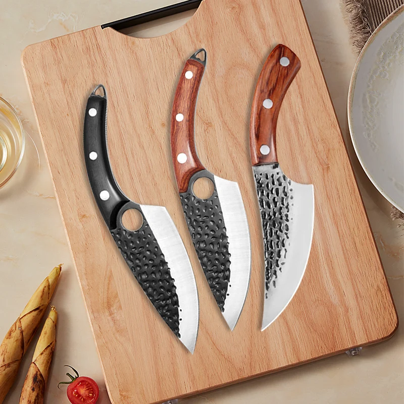 

5.5" Forged Boning Kitchen Knife Stainless Steel Serbian Meat Cleaver Fish Butcher Outdoor Survival Camping Hunting Chef Knife