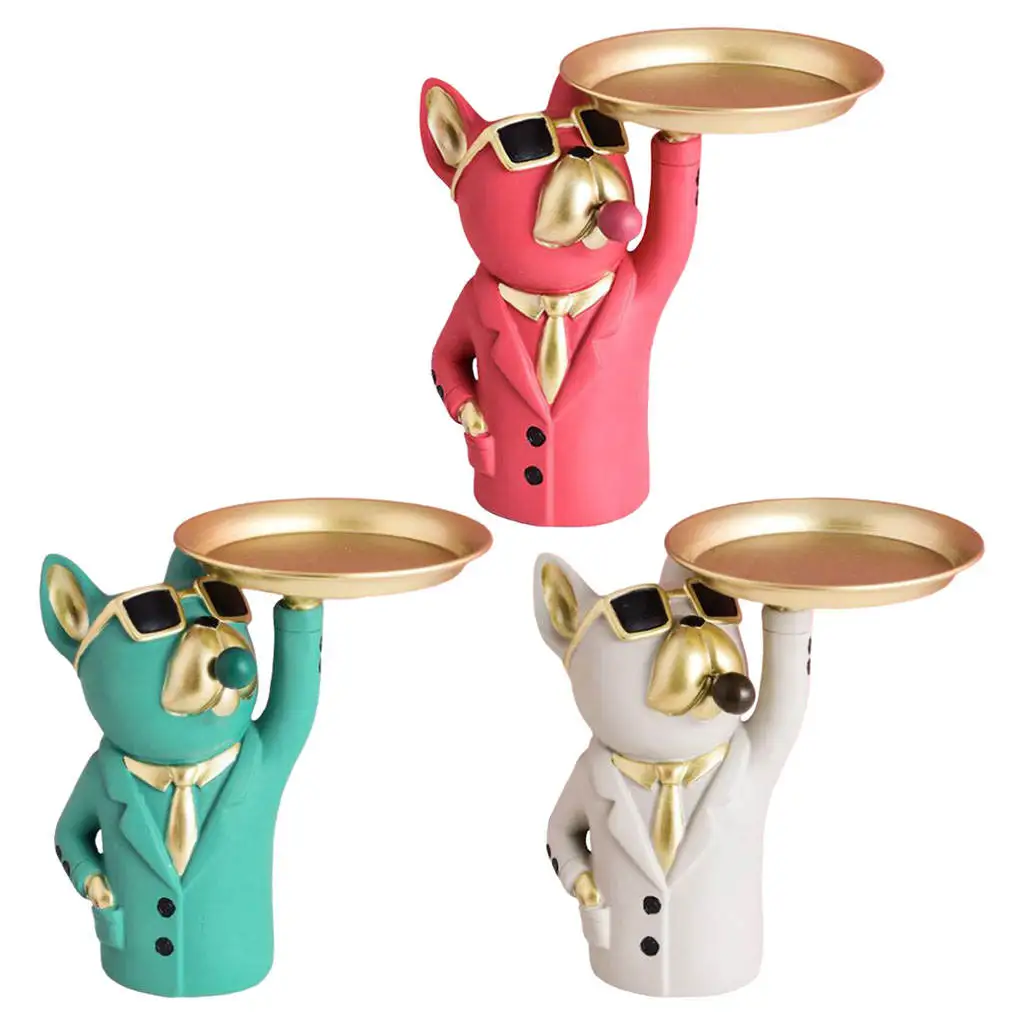 

Statue Bulldog Statue Storage Tray Resin Art Home Decoration Sculpture Figurine Animal Figurine