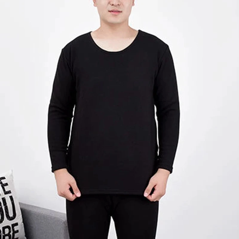 

Winter New Mens Long Johns Thermal Underwear warm O-Neck Plus Size 7XL 8XL home wear Fleece Thick Underwear Top and Pants Set 60