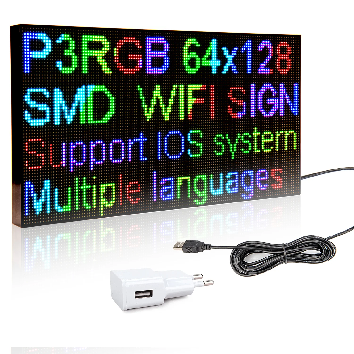 HD 3 мм светодиодный дисплей с подсветкой RGB WiFi программируемая Прокрутка Сообщение 39 см светодиодная вывеска открытый рекламный щит дисплей...