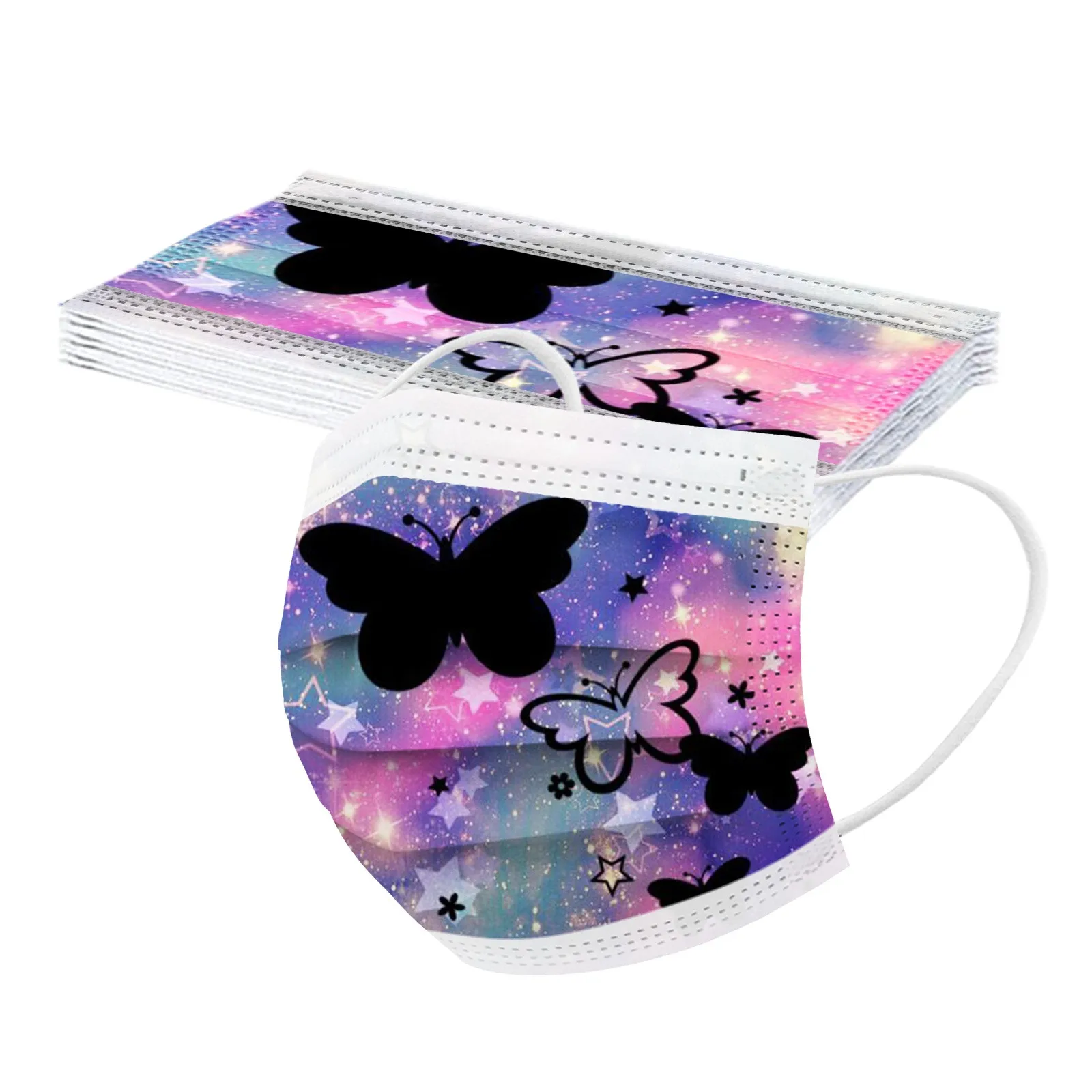 Disposable Kids Masks Mouth Mask Cotton Children's Five-pointed Star Printing Protective Halloween Cosplay Masque Enfant |
