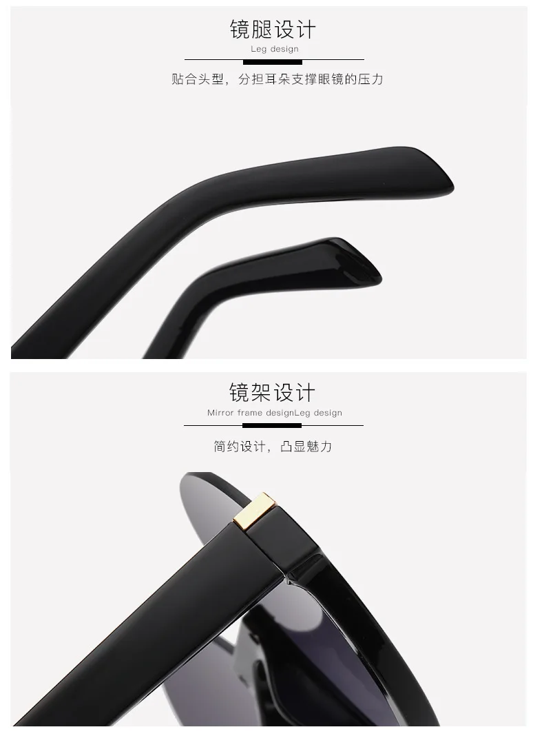 

Fashion Semi-Rimless Round Women Gradient Sunglasses Retro Clear Lens Glasses Frame Shades UV400