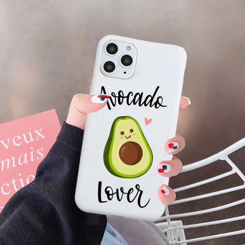 

cute cartoon Avocado pattern Phone Case Candy Color for iPhone 6 7 8 11 12 s mini pro X XS XR MAX Plus