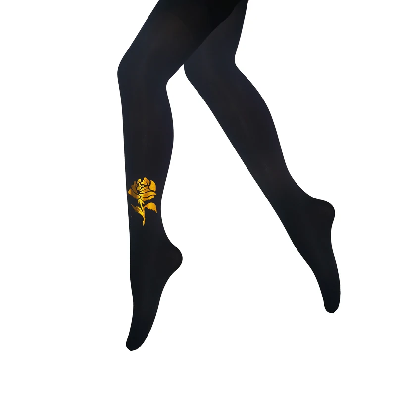 Модные колготки женские золотистые розовые 120den жаккардовые блестящие Блестящие