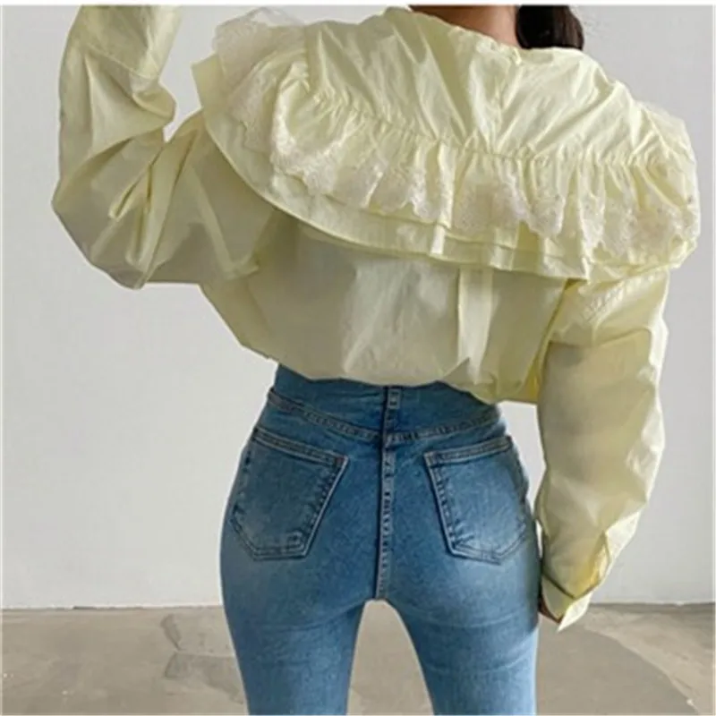 

2020 Korean version of the new fashion high-waisted single-breasted slim daily ankle jeans
