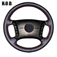 diy hand stitched black artificial leather steering wheel cover for bmw e46 318i 325i e39 x5 e53 steering wheel cover