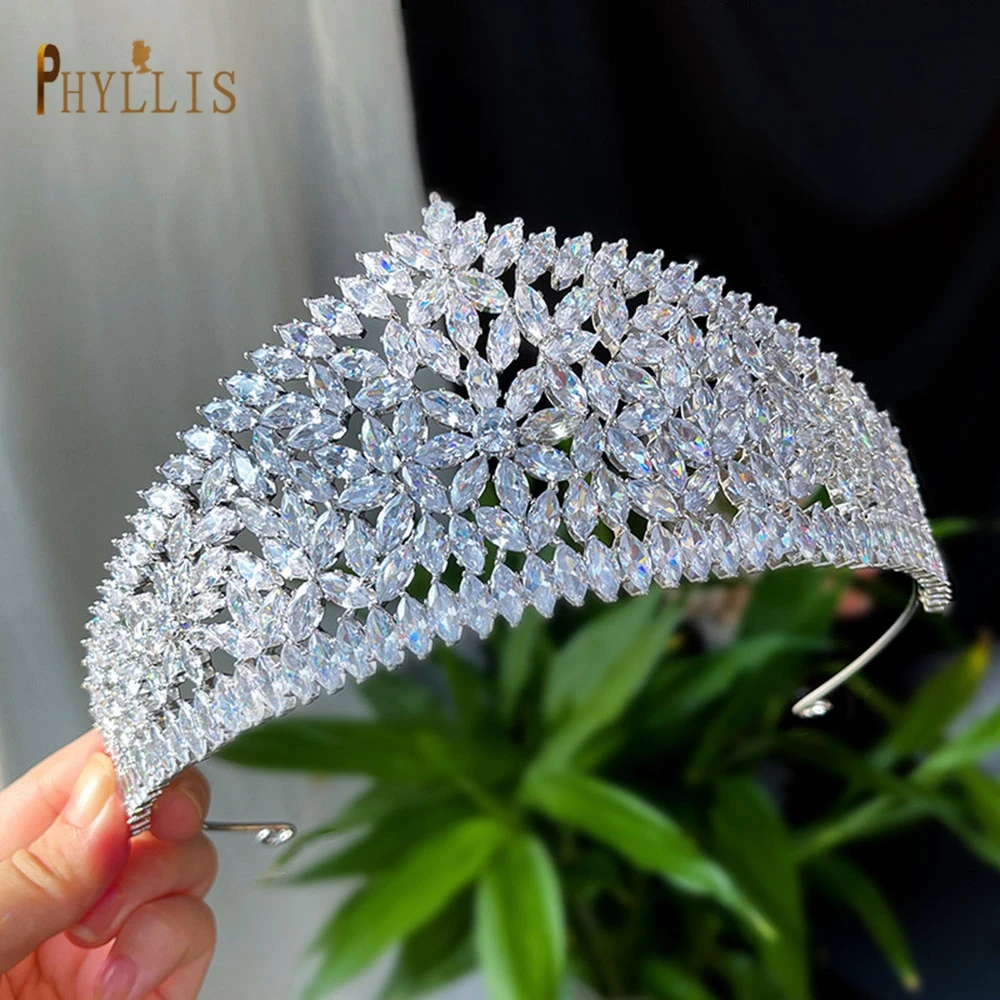 

A365 Zirconia Wedding Tiaras and Crowns for Women Pageant Birthday Prom Party Headpiece Bridal Hair Accessories Girl Jewelry