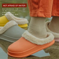 waterproof non slip home slippers winter warm home women indoor cotton non slips ladies soft slippers memory foam couples shoes