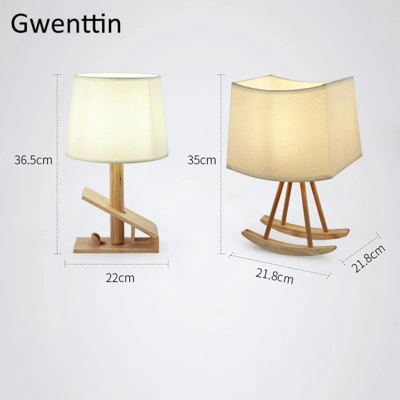 Скандинавские настольные лампы из цельного дерева Настольная Светодиодная