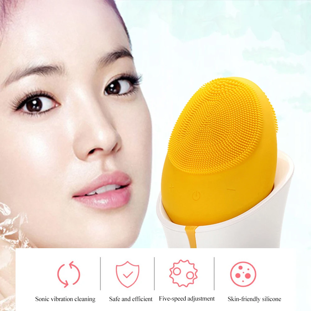 Беспроводной зарядный силиконовый очищающий прибор для мытья лица