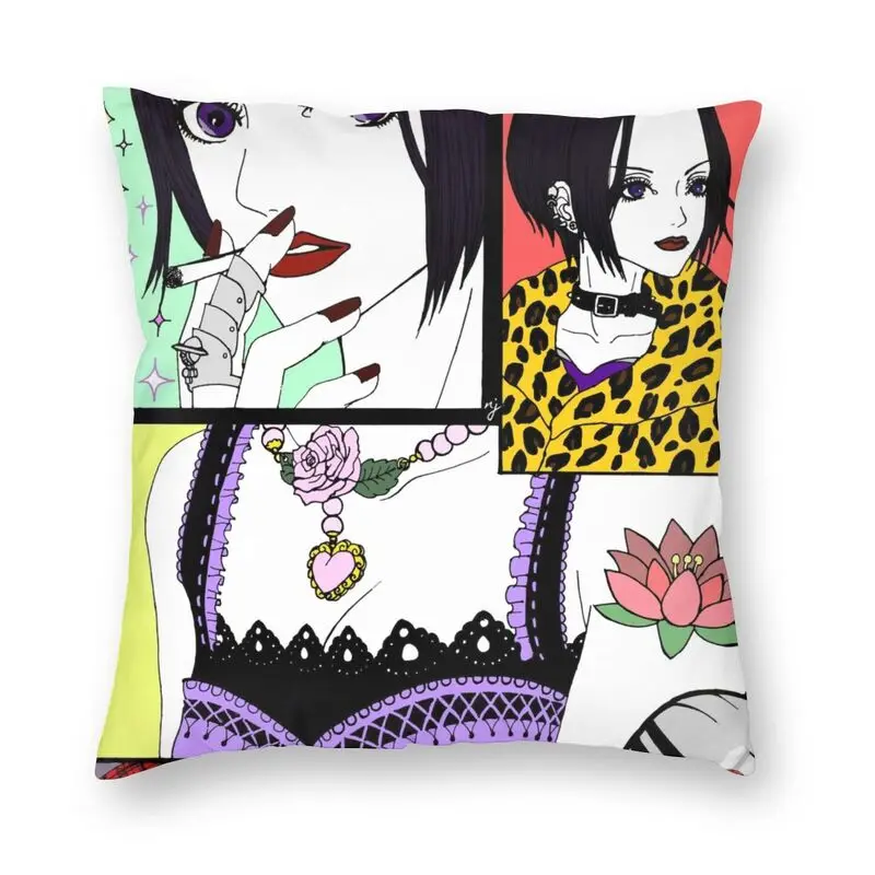 

Nana Osaki Collage Cushion Cover Double-sided Print Japanese Anime Manga Throw Pillow Case for Car Cool Pillowcover Home Decor