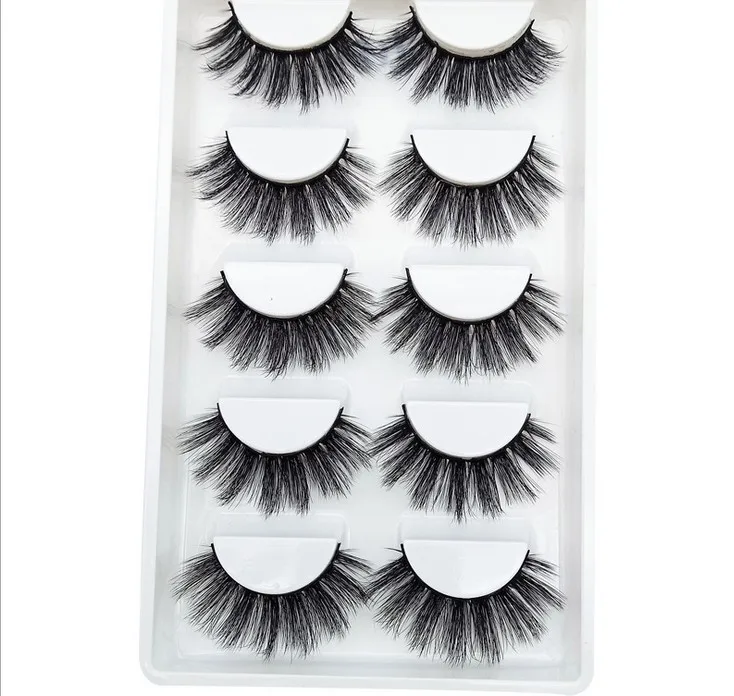 5 пар 3D ресницы норка натуральные тонкие накладные толстые и грязные