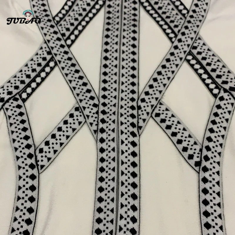 

High quality elegant white rayon bandage going out office dress sleeveless hollow runway a line short dress celebrity party 2020