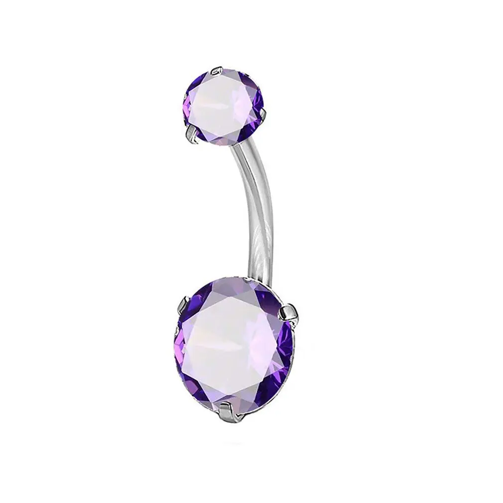 

Elegant Beautiful Zirconia Navel Piercing Navel Women's Jewelry Female Double Zircon Belly Button Ring