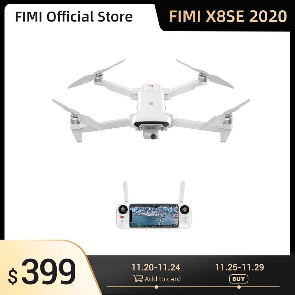 

FIMI X8SE 2020 Drone with Camera Quadcopter RC Helicopter 8KM professional FPV 3-axis Gimbal 4K Camera GPS Drone Quadcopter RTF
