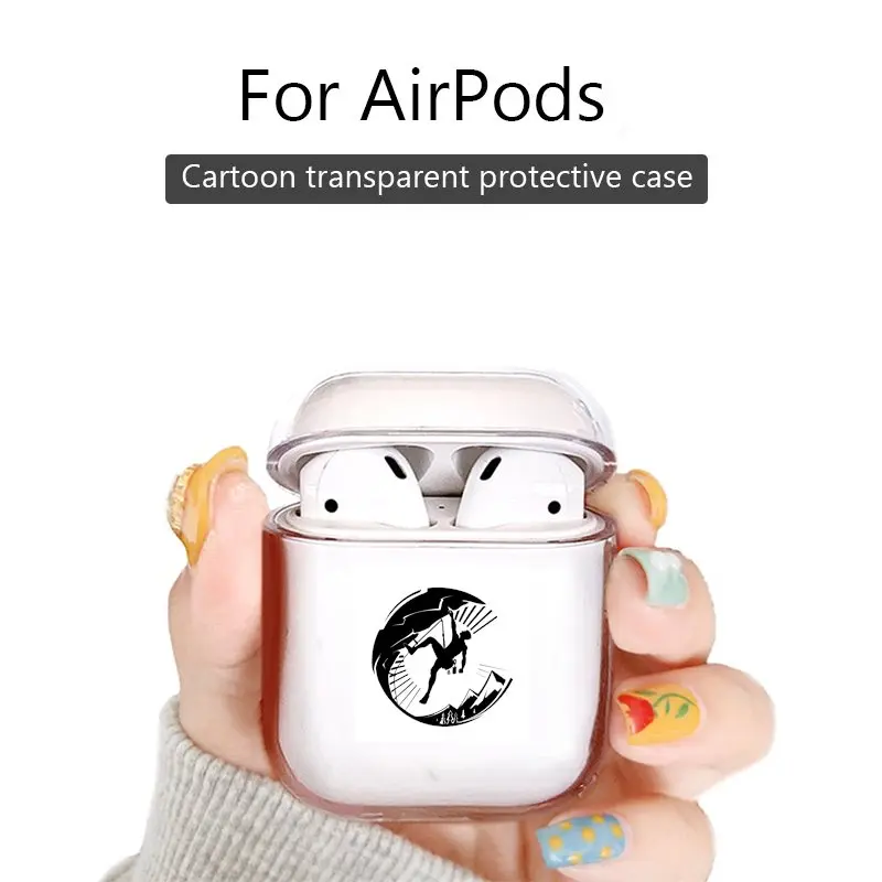 Чехол для беспроводной bluetooth гарнитуры airpods 1 2 3 tpu чехол Модный рок альпинист