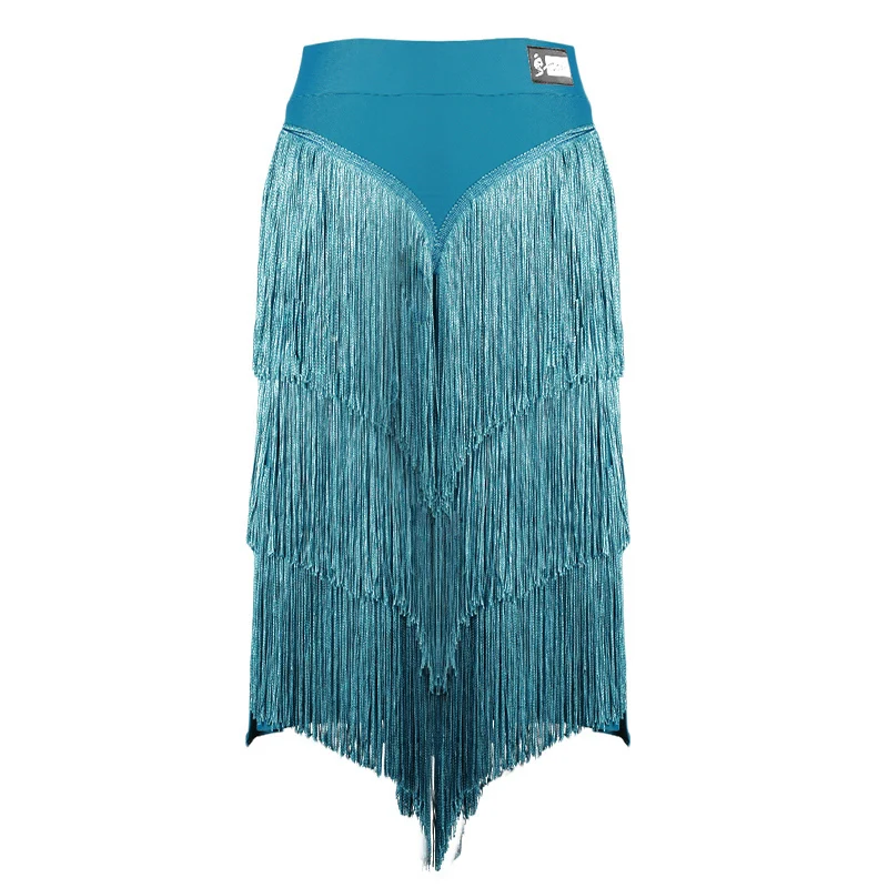 

Latin Dance Skirt With Fringe For Women'S Sexy Split Professional Female Ballroom Samba Tango Competition Tassel Skirts DWY2288