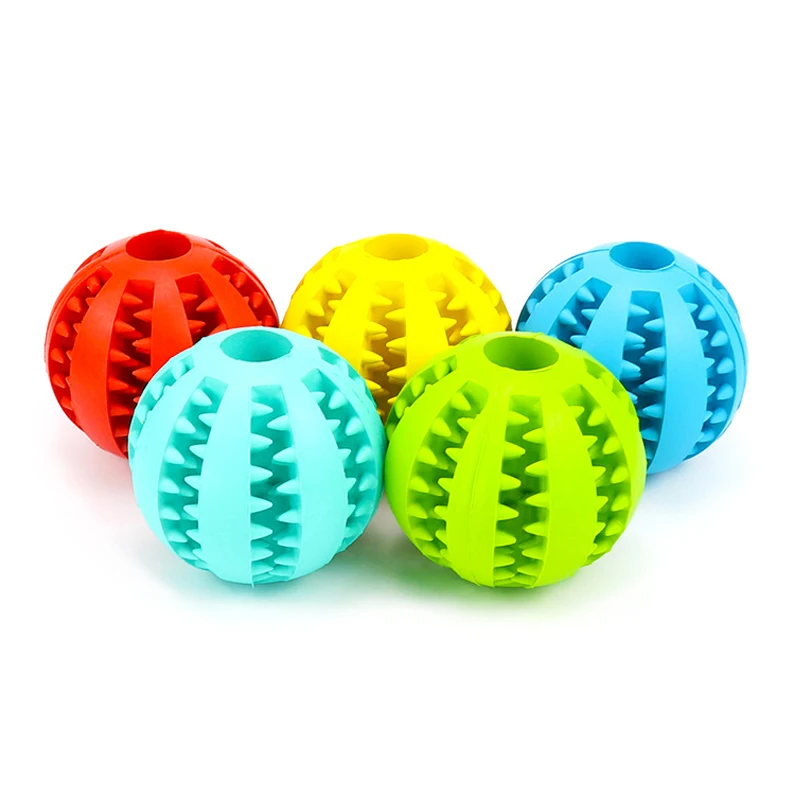 

New Pet Dog Toy Interactive Rubber Balls Pet Dog Cat Puppy Chew Toys Ball Teeth Chew Toys Tooth Cleaning Balls Food