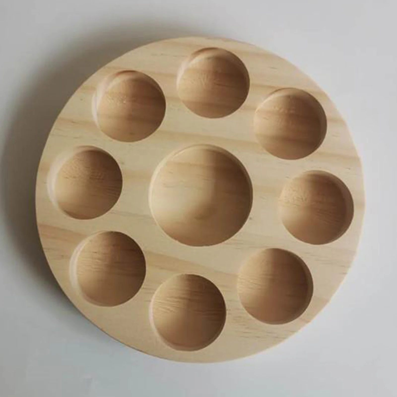 Round Wooden Essential Oil Display Stand Rack Container Cosmetic Storage | Дом и сад