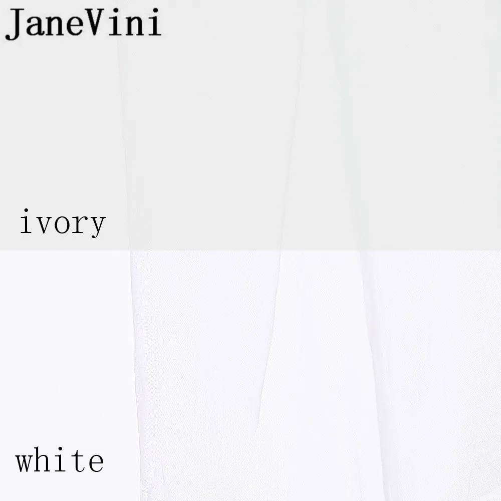 JaneVini цвета слоновой кости короткая свадебная фата с расчески жемчужные бусины 2