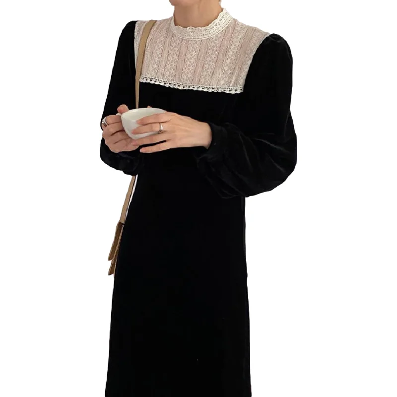 

S-M Plus Size New Spring Dress Girls Boho Solid Female Vintage Dress Party Oversize Long Sleeve Women Dresses Robe Vestido