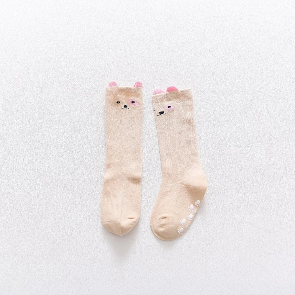 

2020 1 Pair 0 to 24M Cute Sock Non Slip With Grips Cotton Long Socks For Infant Girls Boys Newborn Knee High Socks