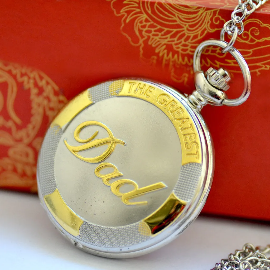 Винтажная цепочка Ретро Лучшие карманные часы ожерелье для Дедушки к папе Мода