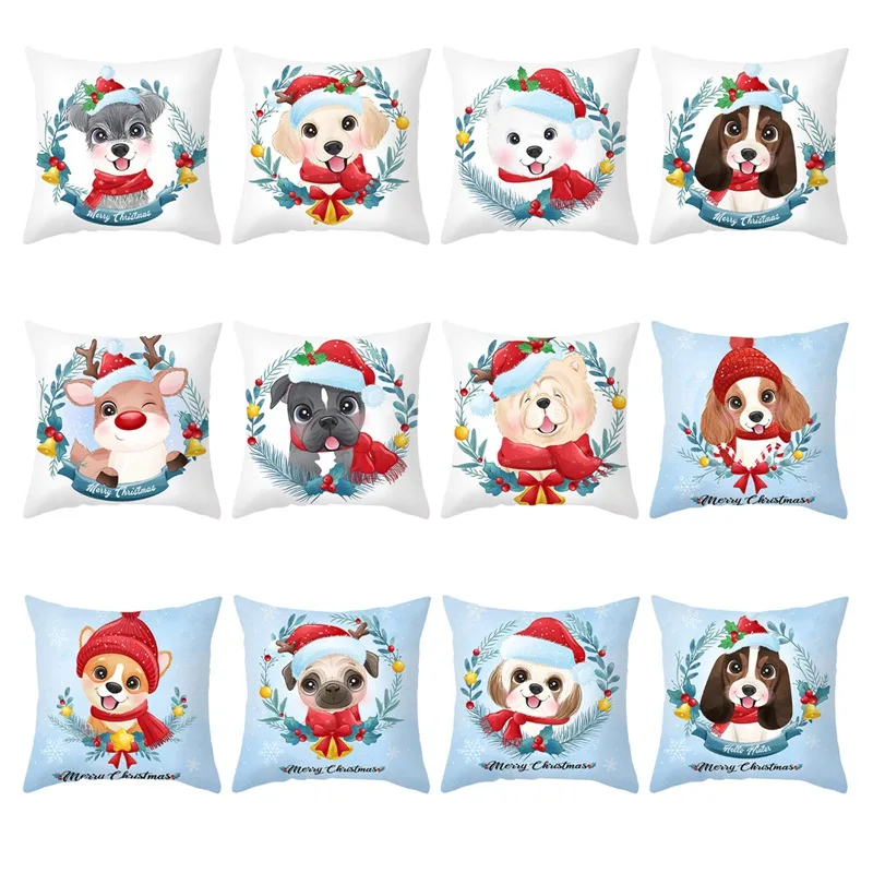 

Pillow Case Christmas Cartoon Snowman Printing Dyeing Bed Home Decor Cushion Cover Christmas Decor Pillowscases