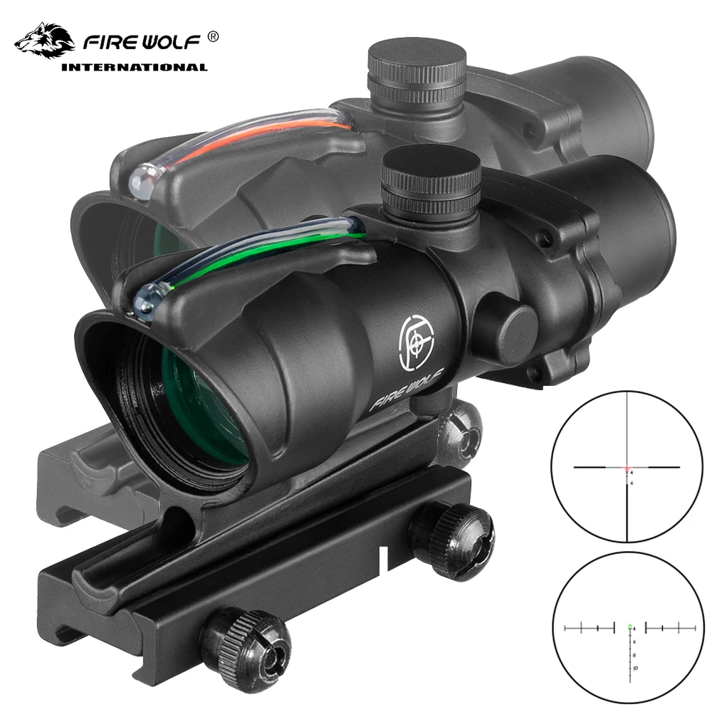 Тактический Оптический прицел Fire Wolf Acog 4X32 винтовочный оптический с подсветкой из