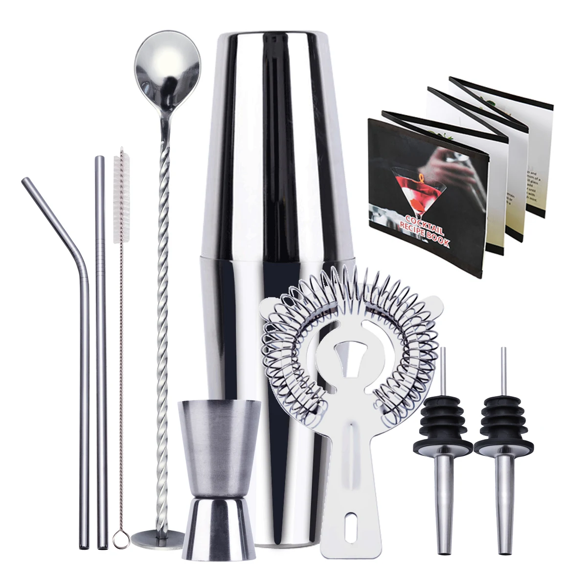 

9-Piece Cocktail Shaker Bar Set Stainless Steel Bartender Kit Mixer Drink Bars Set