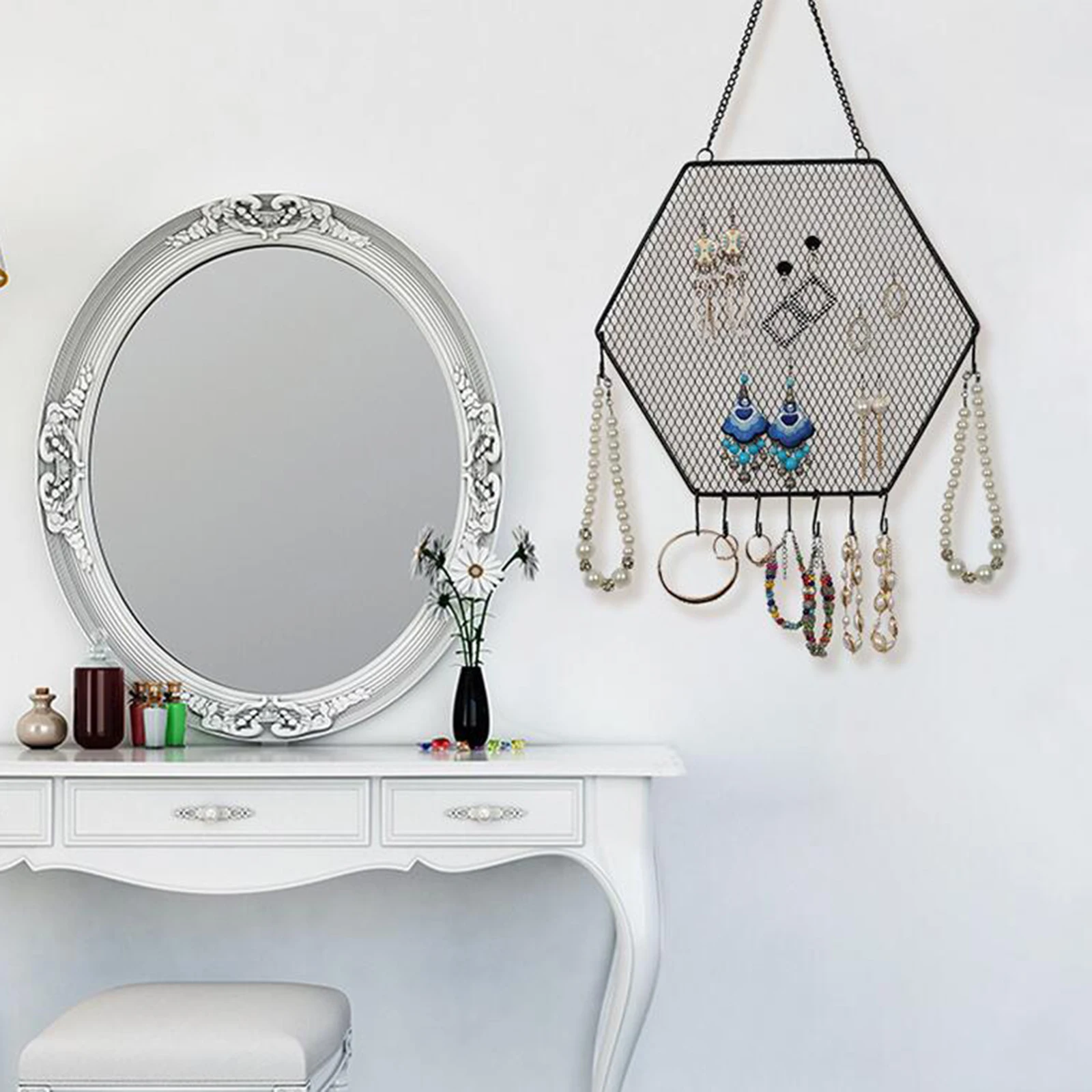 

Jewelry Shelf Rack Necklace Watch Storage Stand Holder Organizer Bedroom