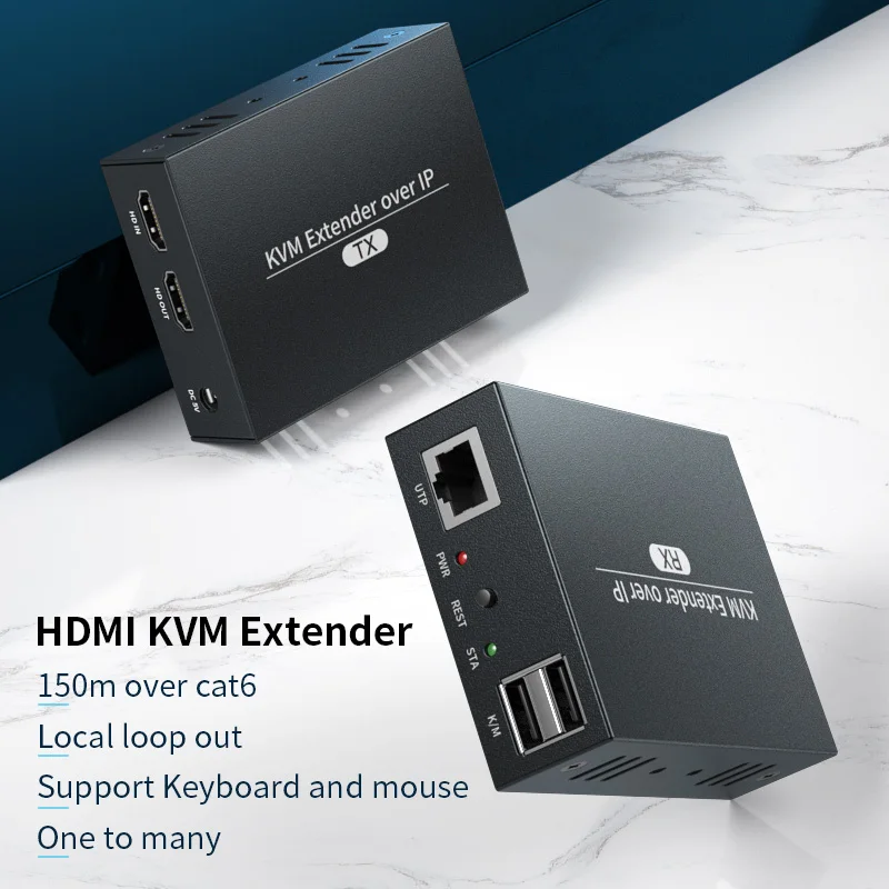 200 м HDMI KVM-удлинитель по IP RJ45 UTP/STP Ethernet 1080P USB-удлинитель cat5e/6 через UTP/TCP Поддержка USB