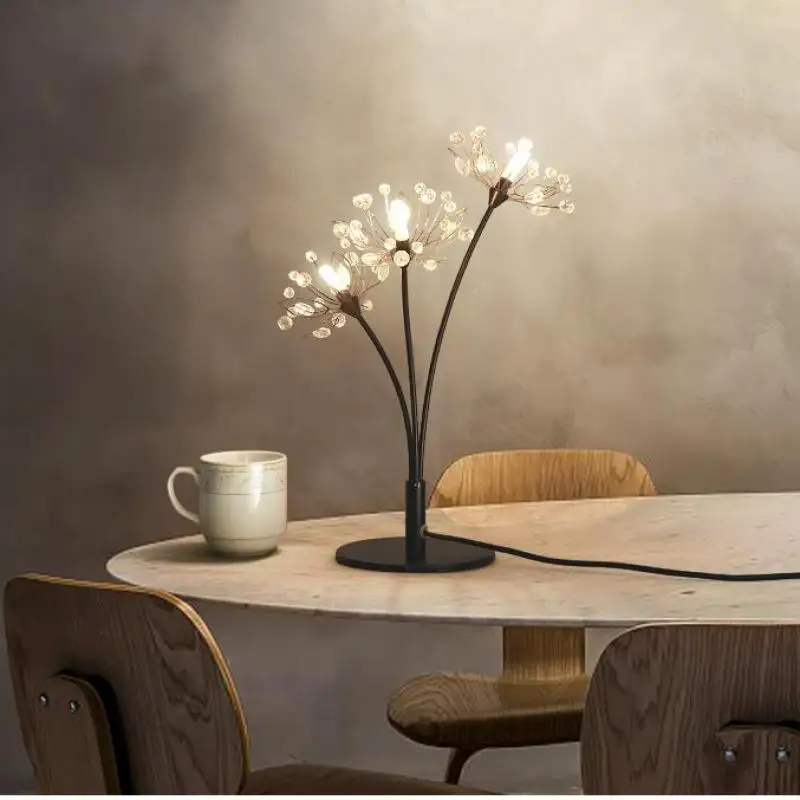 Online Decorazione Sala Da Pranzo Tavolo In Cristallo Di Luce 3 Pcs Led Stella Lampada Da Tavolo Lampada Da Tavolo Di Nozze Di Ferro Antico Camera Da Letto Illuminazione Bar Lampara