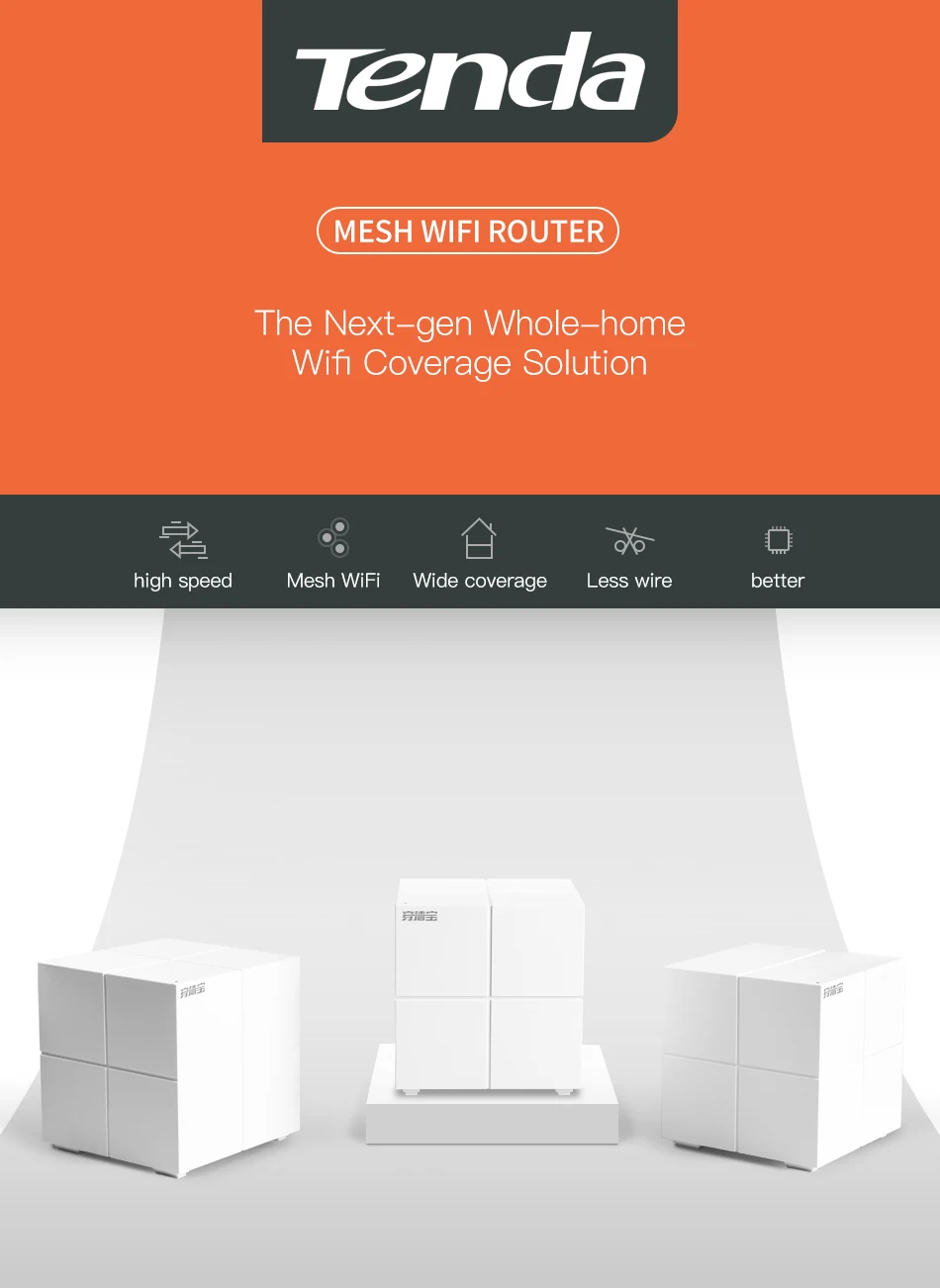 Wi-Fi-маршрутизатор Tenda MW6(Mesh3) для домашней беспроводной сети с 11AC 2 4/5 0 ГГц и